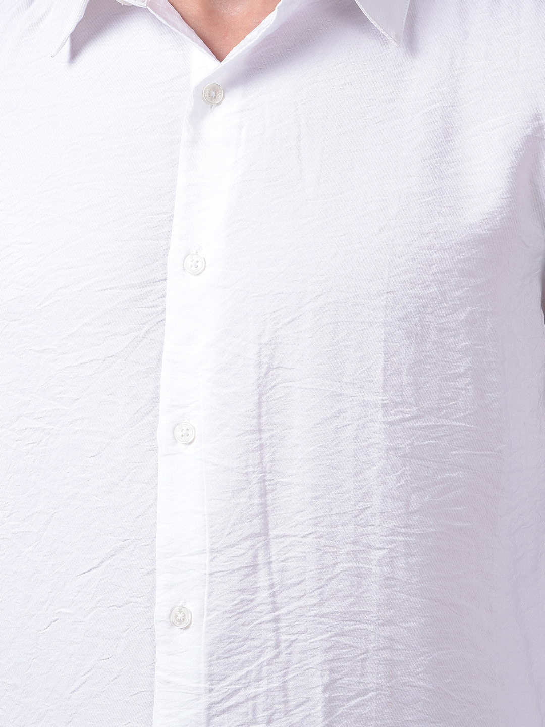 Numero Uno Men White Textured Regular Fit Shirt